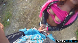 Redheaded teenager cuts classes to get fucked outdoors