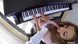 The piano lesson turned to screwing for a nasty teen