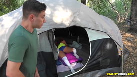 18 yo Latina is getting fucked hard in the tent