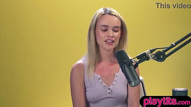 Petite wondrous platinum-light-haired bombshell Khloe Kingsley frigs her wooly cooter