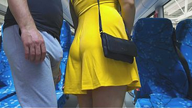 Massaged Inside Bus!anger Stranger SHOOTS A GEYSER Rock-Stiff While She Stroke His Long Spunk-Pump