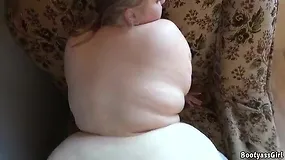 Lady with ample bootie gets  smash on a couch in rear end style